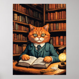 póster del gato de la biblioteca #7