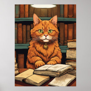 póster del gato de la biblioteca #8