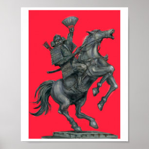 Póster del General Samurái de Bronce a Caballo