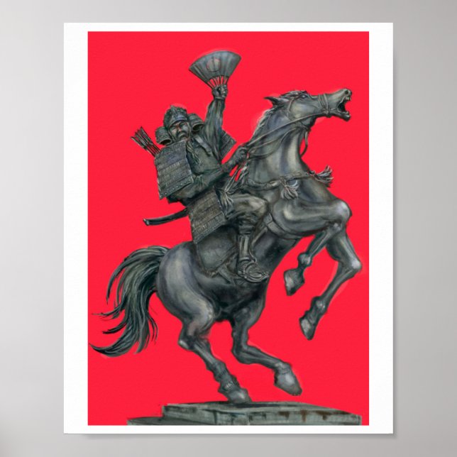 Póster del General Samurái de Bronce a Caballo (Frente)