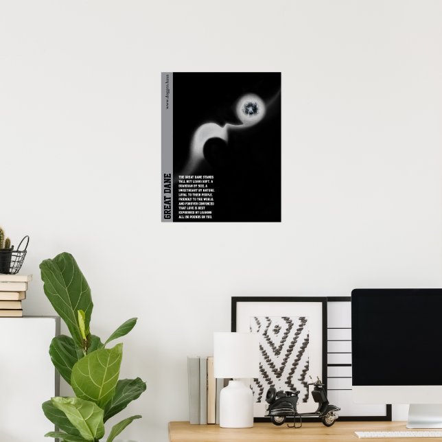 Póster del Gran Danés moderno verde (Oficina en casa)