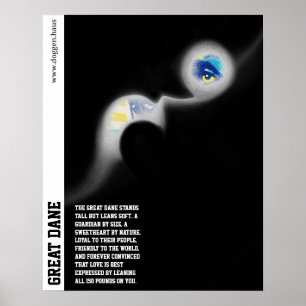 Póster del Gran Danés moderno verde