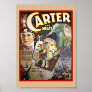 Póster del Gran Mago Carter Restaurado Vintage