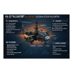 Póster del helicóptero de ataque ruso KA-52