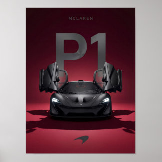 Póster del Hipercoche McLaren P1 - Supercoche Negr