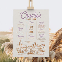 Poster del hito de cumpleaños de la lechera púrpur