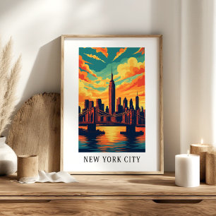 Póster del horizonte de la ciudad de Nueva York