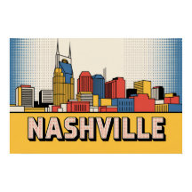 Póster del horizonte de Nashville – Arte pop audaz