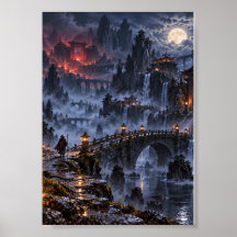 Póster del inframundo chino 5x7 - Arte asiático vi