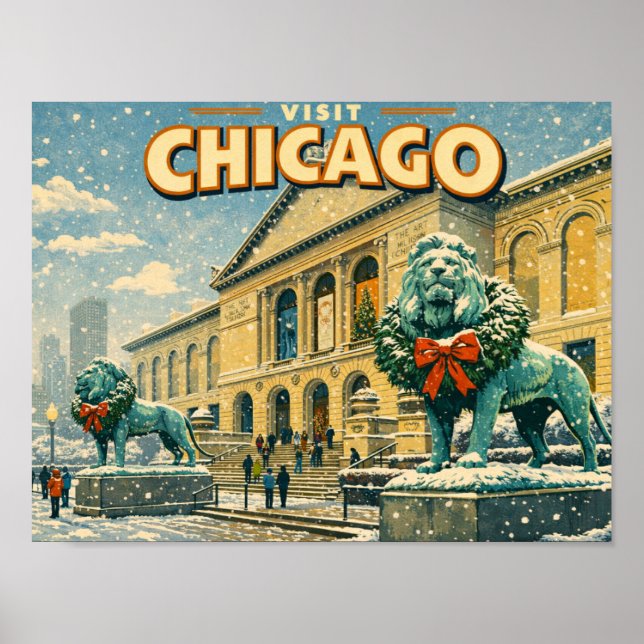 Póster del Instituto de Arte de Chicago en inviern (Frente)