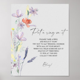 Póster del juego de boho floral spring put a ring 