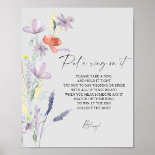Póster del juego de boho floral spring put a ring 