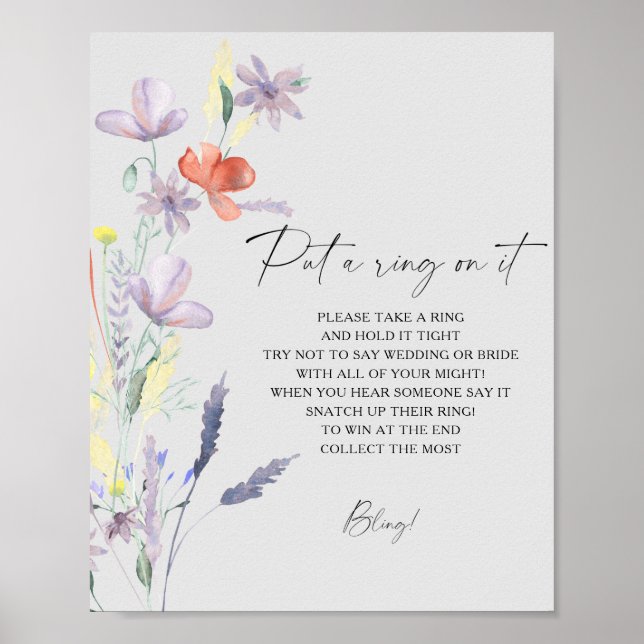 Póster del juego de boho floral spring put a ring  (Frente)