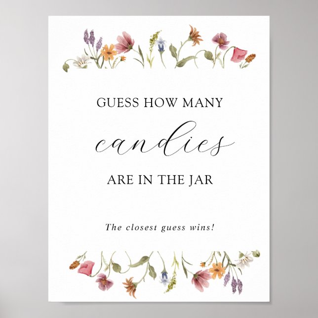 Póster del juego de la ducha de adivina cuántos ha (Frente)