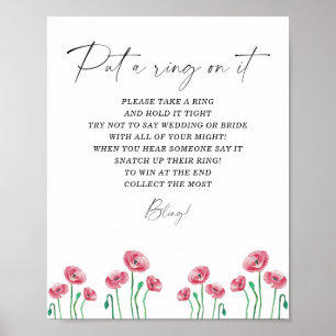 Póster del juego de la primavera floral ponle un a