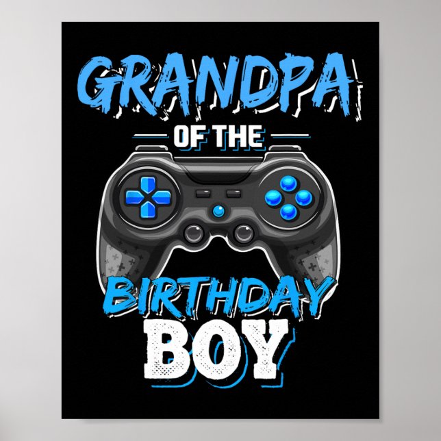 Póster Del Jugador De Videojuegos De Cumpleaños 4 (Frente)