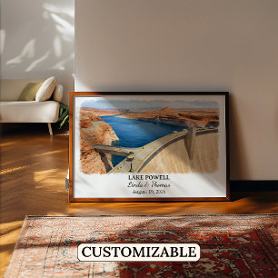 Póster del lago Powell Utah, Acuarela, Personaliza