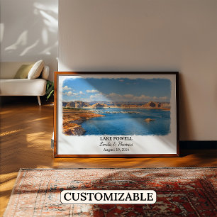 Póster del lago Powell Utah, Acuarela, Personaliza
