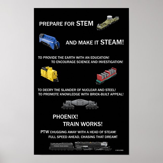 Póster del lema de Phoenix Train Works (Frente)