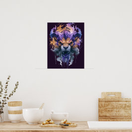 Póster del León Demonio Rugiente