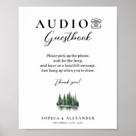 Póster del Libro de Invitados de Boda con Audio Bo