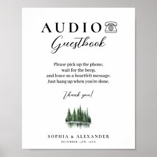 Póster del Libro de Invitados de Boda con Audio Bo