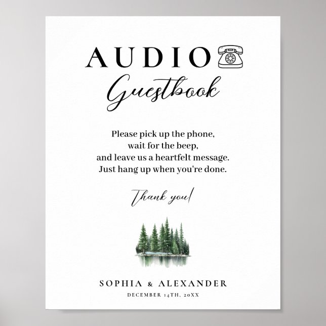 Póster del Libro de Invitados de Boda con Audio Bo (Frente)