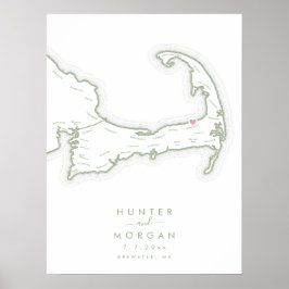 Póster del Libro de Invitados de Boda del Ocean Ed