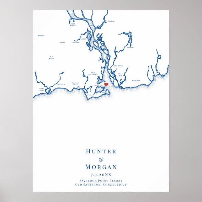Póster del Libro de Invitados de Boda en Saybrook  (Frente)