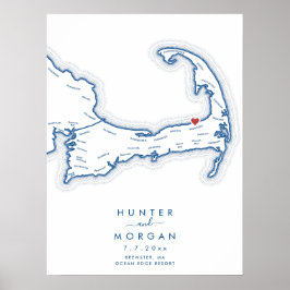 Póster del Libro de Invitados de la Boda del Ocean