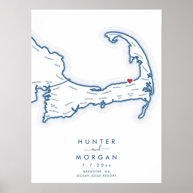 Póster del Libro de Invitados de la Boda del Ocean (Frente)