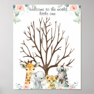 Poster del libro de visitas con huellas dactilares