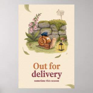 Póster del libro ilustrado del caracol cartero