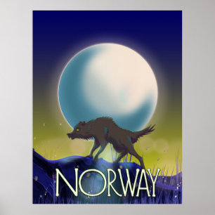 Póster del lobo de Noruega