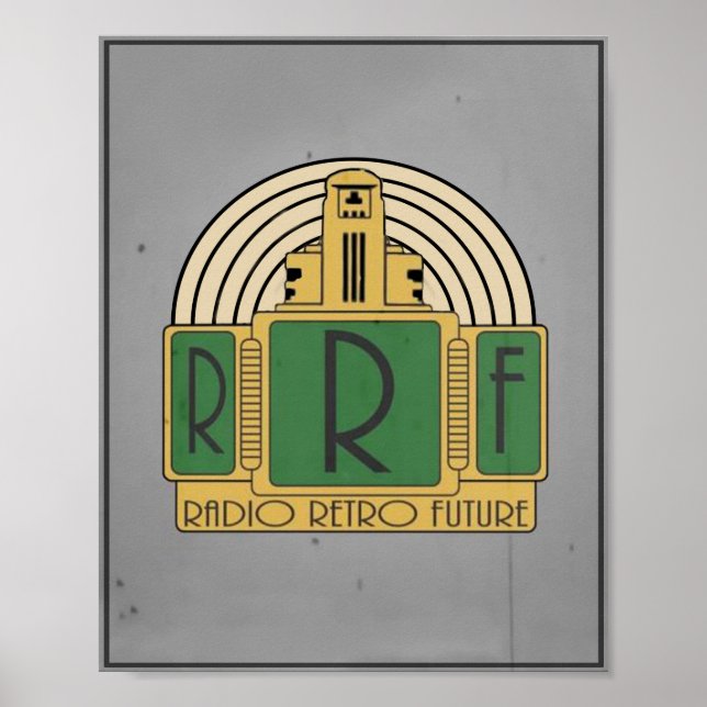 Poster del logotipo de Arte Deco de Radio Retrofut (Frente)