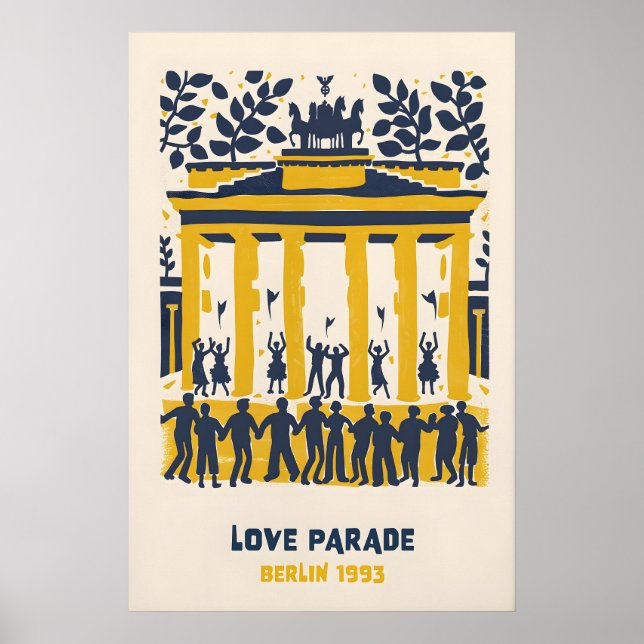 Póster del Love Parade de Berlín - Puerta de Brand (Frente)