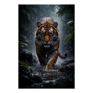Póster del majestuoso tigre: poder silencioso en l