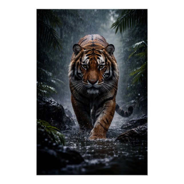 Póster del majestuoso tigre: poder silencioso en l (Anverso)