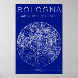 Póster del mapa de Bolonia en blueprint – Plano ci