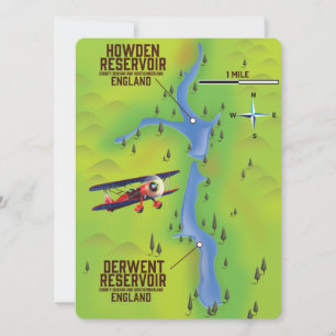 Poster del mapa de embalses de Derwent & Howden
