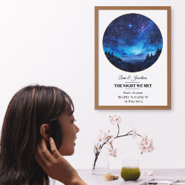Poster del mapa de estrellas personalizado - Anive