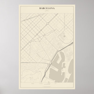 Póster del mapa de la calle de Barcelona