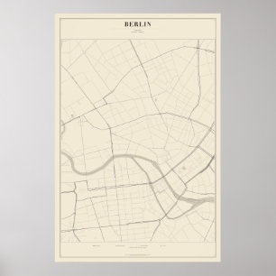 Póster del mapa de la calle de Berlín