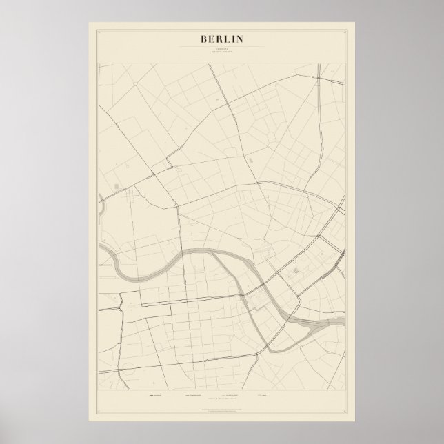 Póster del mapa de la calle de Berlín (Frente)