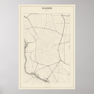Póster del mapa de la calle de Madrid