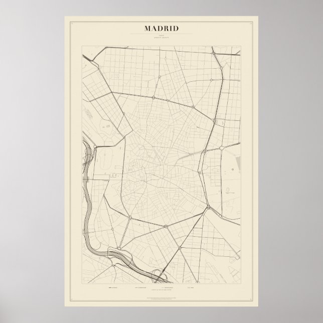 Póster del mapa de la calle de Madrid (Frente)