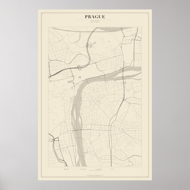 Póster del mapa de la calle de Praga (Frente)
