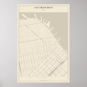 Póster del mapa de la calle de San Francisco