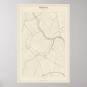 Póster del mapa de la calle de Viena