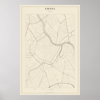 Póster del mapa de la calle de Viena